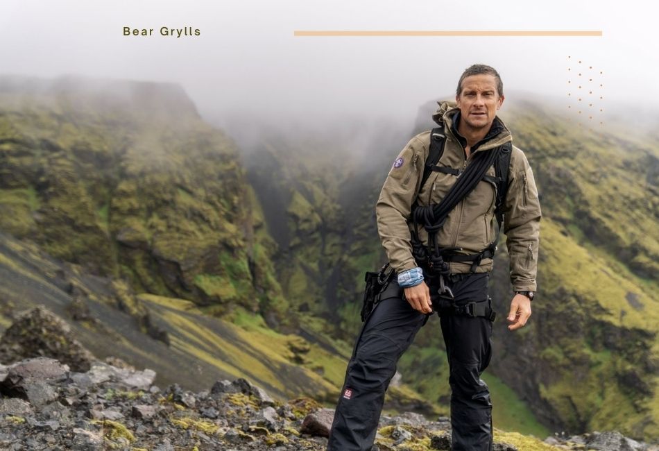 Mountain climbing expert Bear Grylls.